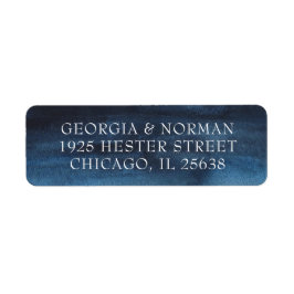 Etiqueta Dirección de retorno azul de la marina Boda de acu