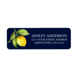 Etiqueta Dirección de retorno azul de la vegetación de limó