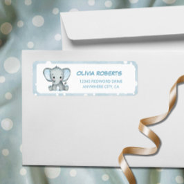 Etiqueta Dirección de retorno azul del elefante lindo