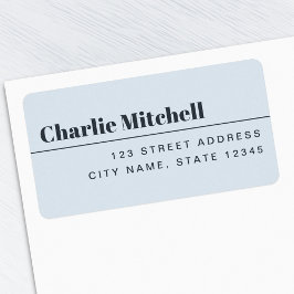 Etiqueta Dirección de retorno azul polvoriento de luz mínim