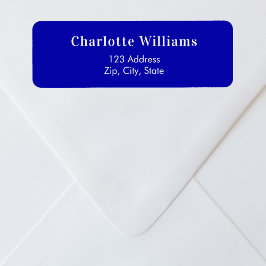 Etiqueta Dirección de retorno azul real