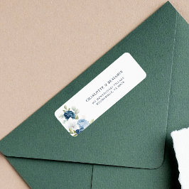 Etiqueta Dirección de retorno azul turbio y húmedo de color