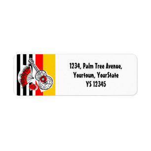 Etiqueta Dirección de retorno clásica Stripe de los Español