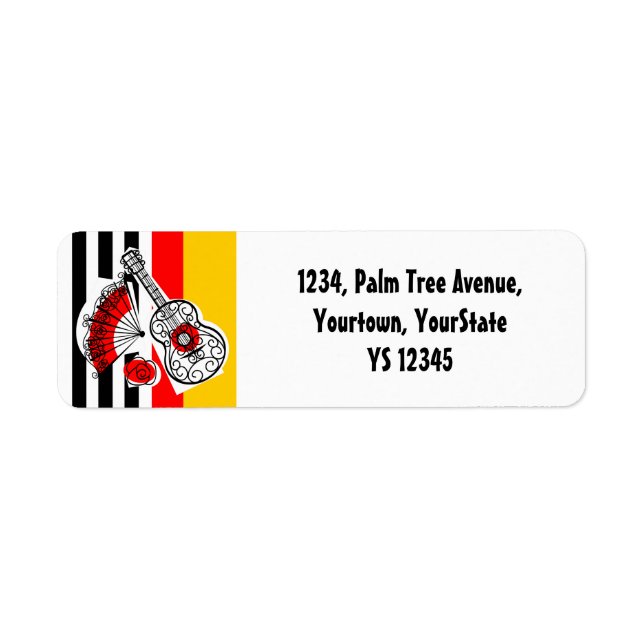 Etiqueta Dirección de retorno clásica Stripe de los Español (Frente)