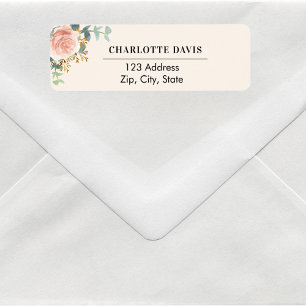 Etiqueta dirección de retorno color beige de color verde fl