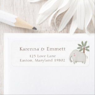 Etiqueta Dirección de retorno de Baby Shower de la acuarela