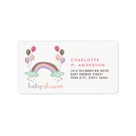 Etiqueta Dirección de retorno de Baby Shower del Chica de a