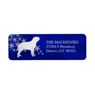 Etiqueta Dirección de retorno de Blue Winter Bull Mastiff