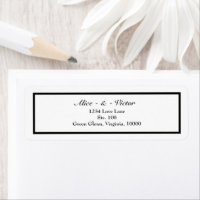 Dirección de retorno de Boda blanco negro formal c