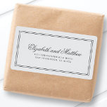 Etiqueta Dirección de retorno de Boda clásico elegante<br><div class="desc">Compuesto por simples marcos rectos con escritura cursiva clásica y tipografía serif. Estos elementos son sencillos,  atemporales y clásicos. Este es el diseño exclusivo de la revista White Paper Birch Co. para Zazzle. Disponible aquí: http://www.zazzle.com/store/whitepaperbirch</div>