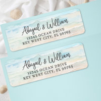 Dirección de Retorno de Boda de Acuarela de Playa