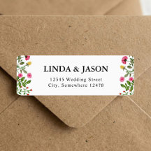 Dirección de Retorno de Boda de Flor Silvestre Col