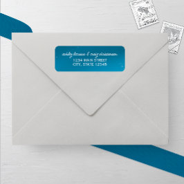 Etiqueta Dirección de retorno de Boda de nieve de cielo azu