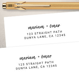 Etiqueta Dirección de retorno de Boda de nombre de script s