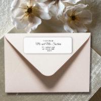 Dirección de retorno de Boda de script blanco simp