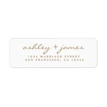 Dirección de retorno de boda elegante con guión do
