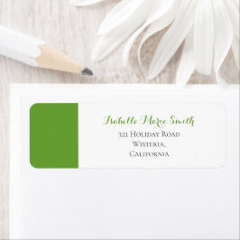Etiqueta Dirección de retorno de Boda verde y blanco modern