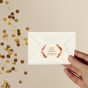 Etiqueta Dirección de retorno de BOHO, Naranja de otoño mod