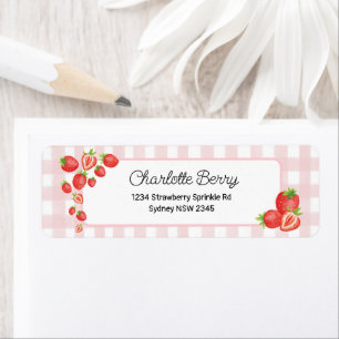 Etiqueta Dirección de retorno de Boho Strawberry Baby