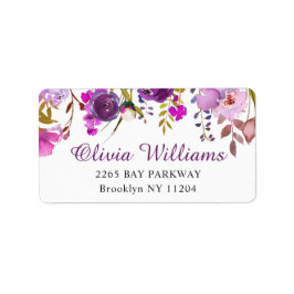 Etiqueta Dirección de retorno de color de agua morado viole