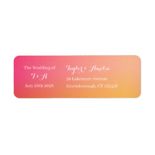 Etiqueta Dirección de retorno de color rosa de Naranja mode