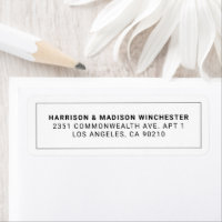 dirección de retorno de cuadro negro blanco modern