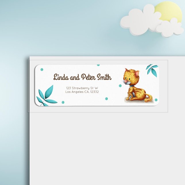 Etiqueta Dirección de retorno de Floral Cat Lover (Subido por el creador)