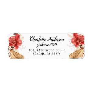 Etiqueta Dirección de retorno de floral de color de agua de