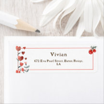 Dirección de retorno de floral de corazón de cerez