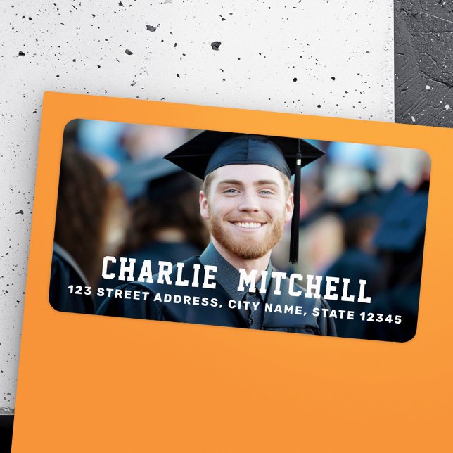Etiqueta Dirección de retorno de foto de graduación (Graduation photo return address label)