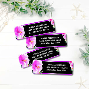 Etiqueta Dirección de retorno de graduación de Luau tropica