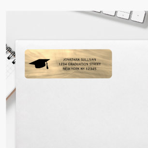 Etiqueta Dirección de retorno de graduación elegante