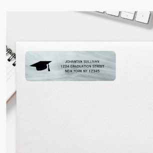 Etiqueta Dirección de retorno de graduación moderna
