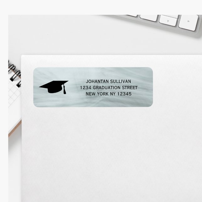 Etiqueta Dirección de retorno de graduación moderna (Subido por el creador)