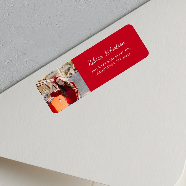 Etiqueta Dirección de retorno de guión gráfico de grado (Graduation 2025 Photo Return Address Label)