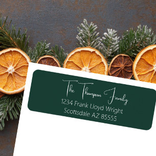 Etiqueta Dirección de retorno de guión verde elegante minim