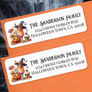 Etiqueta Dirección de Retorno de Halloween