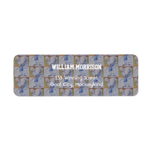 ETIQUETA DIRECCIÓN DE RETORNO DE HOCKEY TIME (Frente)