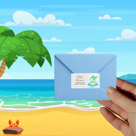 Etiqueta dirección de retorno de invitación a boda Palm Tre