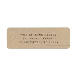 Etiqueta Dirección de retorno de Kraft rústico moderno
