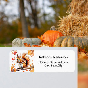 Etiqueta Dirección de retorno de la ardilla de color de agu