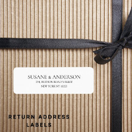 Etiqueta Dirección de retorno de la boda elegante y minimal