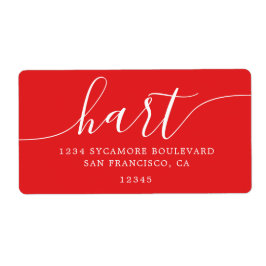 Etiqueta Dirección de retorno de la familia roja brillante 