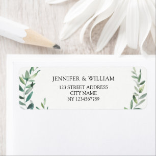 Etiqueta Dirección de retorno de la rama de olivo de acuare