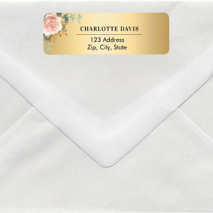 Etiqueta dirección de retorno de la vegetación floral de or