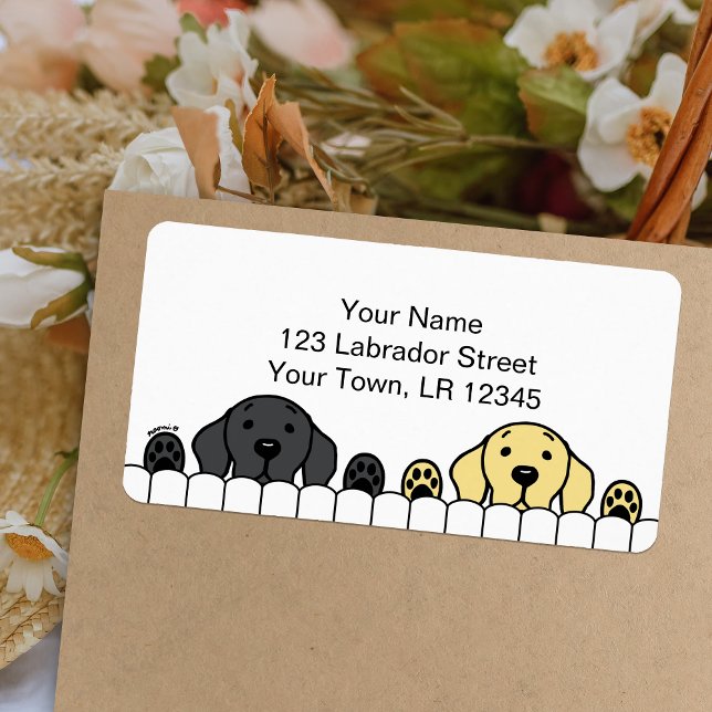 Etiqueta Dirección de retorno de Labrador Duo Watching (Labrador Duo Watching You design Return Address Labels for Labrador Owners.  Personalized.)