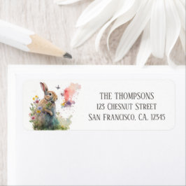 Etiqueta Dirección de retorno de las flores de conejo acuát