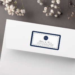 Etiqueta Dirección de retorno de monograma color personaliz