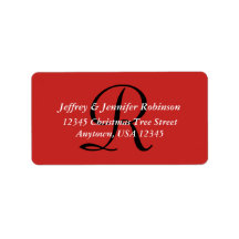 Dirección de retorno de monograma rojo con textura