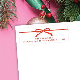 Etiqueta Dirección de retorno de Navidades de arco rojo dib